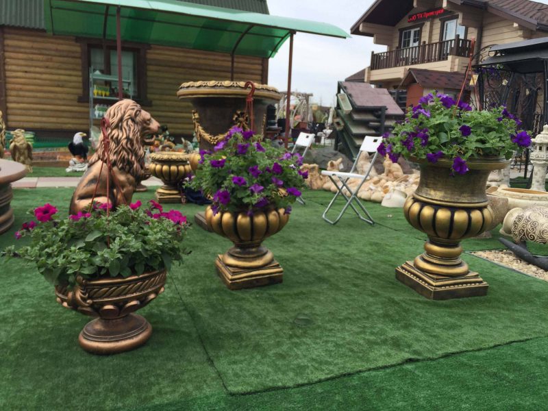 Римская чаша удлинённая в золоте 12 вазы для цветов садовые