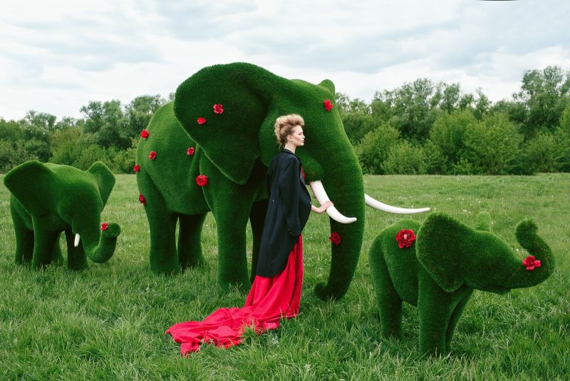 Скульптура топиари Большой слон (250 см) 7 слон из газона