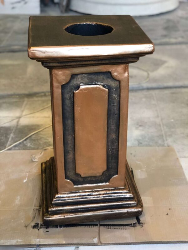 Тумба столб из бетона в бронзе (60 см) 7 тумба