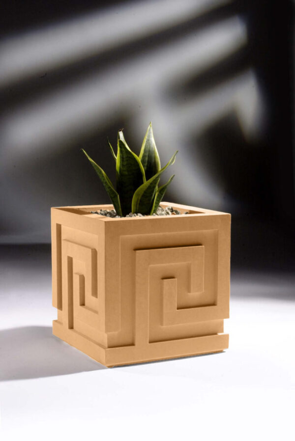 Вазон большой кубический с греческим орнаментом 8 vazon bolshoj kubicheskij s grecheskim ornamentom 51 sm 6