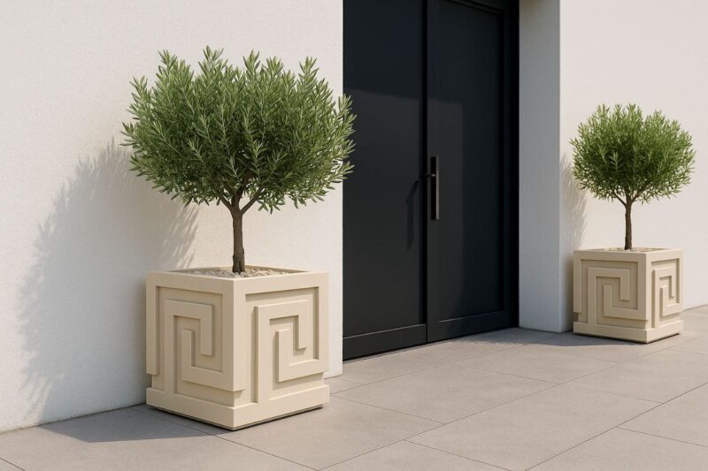 Вазон кубический с греческим орнаментом 50 см 7 vazon kubicheskij 4