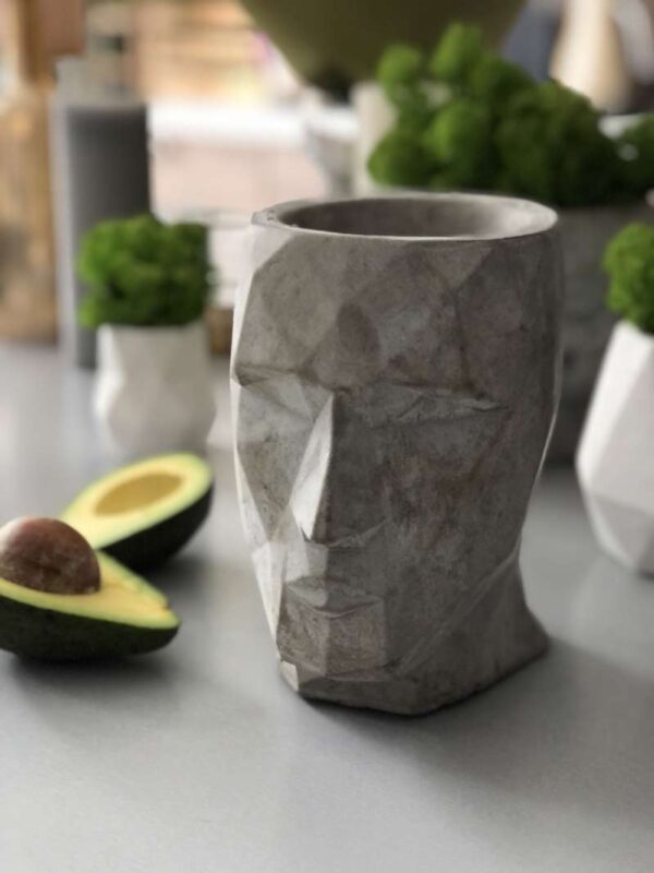 Кашпо "Полигональная голова" 8 вкусно