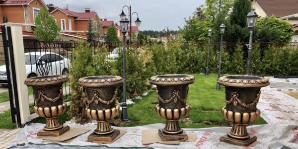 Садовый вазон из бетона - Дворцовый (классическая бронза) 7 photo 2021 04 20 15 56 46