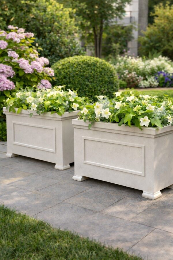 Кашпо прямоугольное на ножках для экстерьера