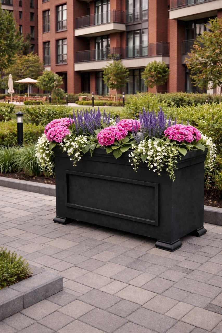 Кашпо прямоугольное на ножках. Черный 1 Кашпо прямоугольное для ЖК