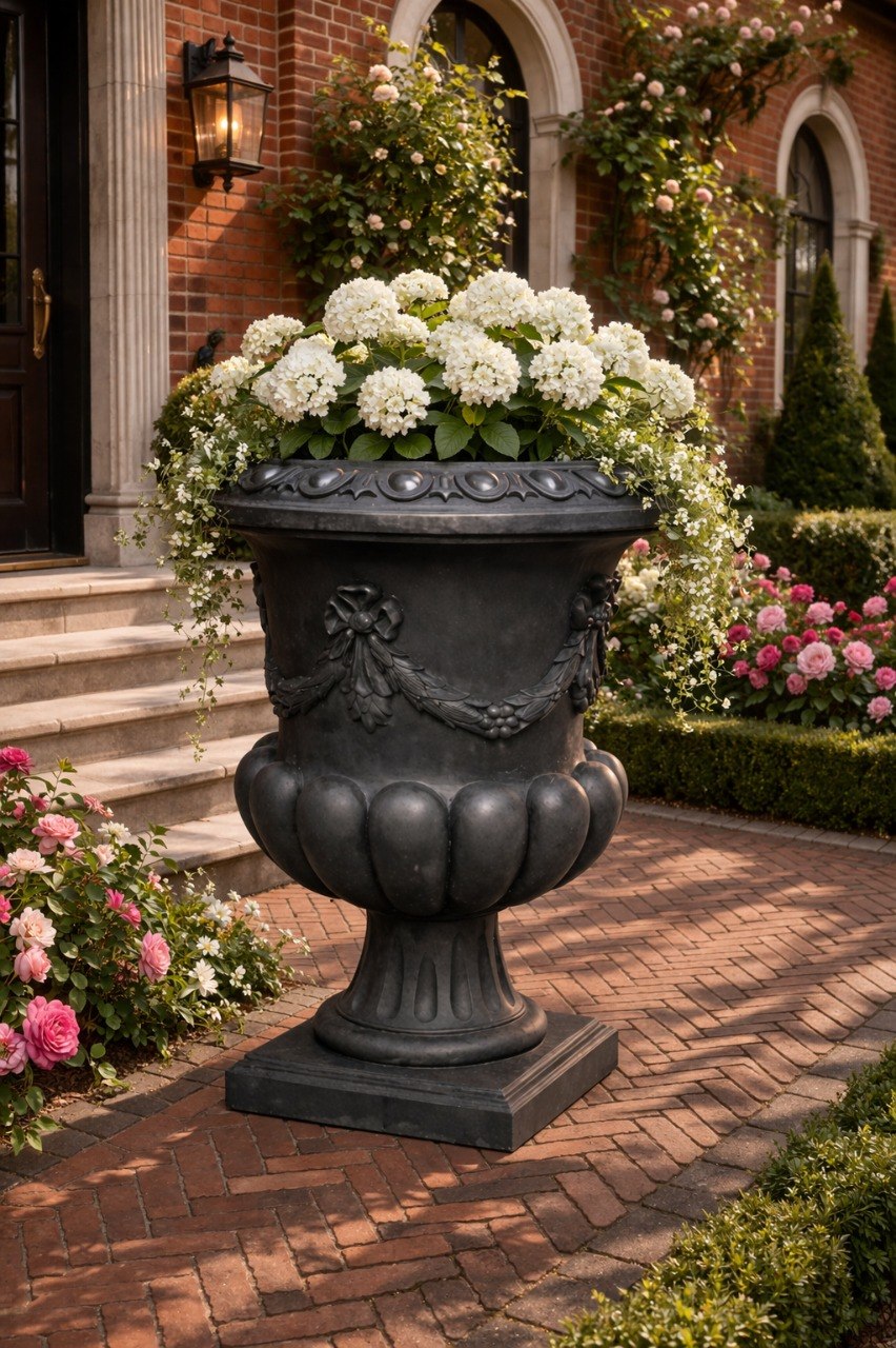 Вазон "Дворцовый" Ø80 H110 см — черный 2 Вазон "Дворцовый" Ø80 H110 см — черный — изображение 2