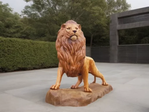 Большая скульптура льва в стойке (140см)