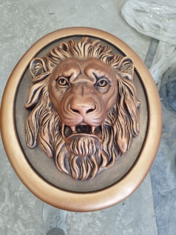 Круглый маскарон Морда льва (бронза) 6 kruglyj maskaron morda lva. bronza 55sm 2