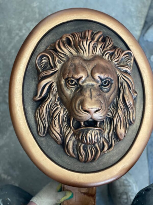 Круглый маскарон Морда льва (бронза) 7 kruglyj maskaron morda lva. bronza 55sm 4