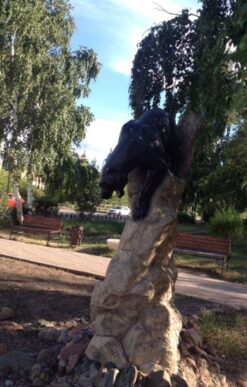 Садовая фигура Багира черная пантера 6 sadovaya figura bagira chernaya pantera 1