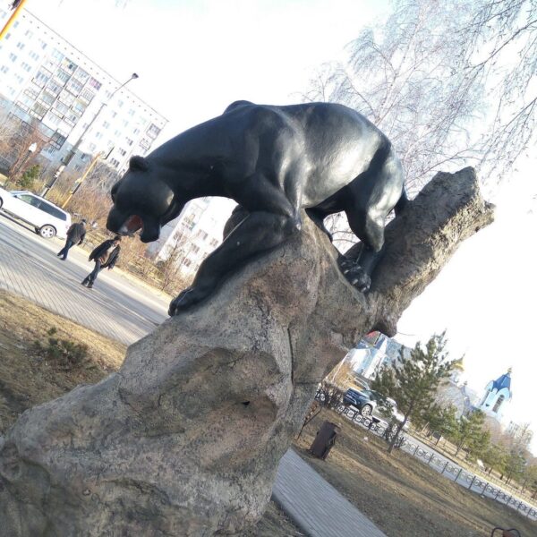 Садовая фигура Багира черная пантера 7 Садовая фигура Багира черная пантера