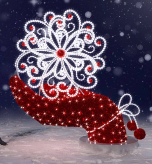 Световая фигура Варежка со снежинкой