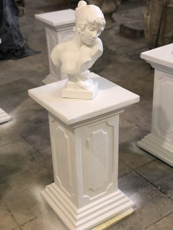 Тумба столб из бетона в белом (60 см) 11 Тумба столб из бетона в белом