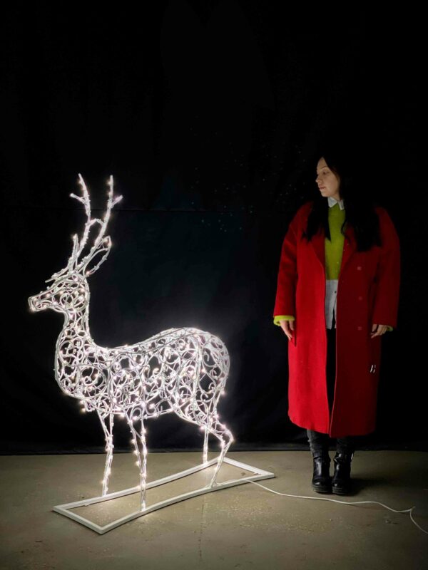 Световая фигура Рождественский олень малый (160 см) 16 олень рождественский малый в серебре