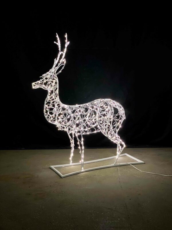 Световая фигура Рождественский олень малый (160 см) 14 олень рождественский в серебре