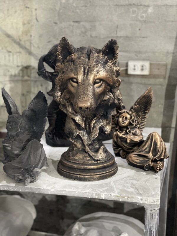 Волк (42см) бронзовый 11 бюст волка голова