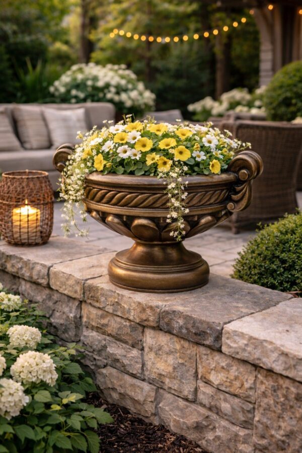 Alternative view of Вазон "Античная ваза" Ø42 H30 см — бронзовый