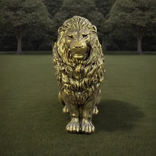 Садовая скульптура — Императорский лев. Золото (120см)