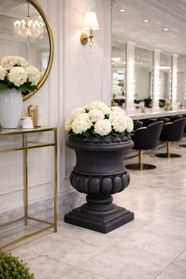 Alternative view of Вазон Римская чаша удлинённая черная Ø48 H77 см