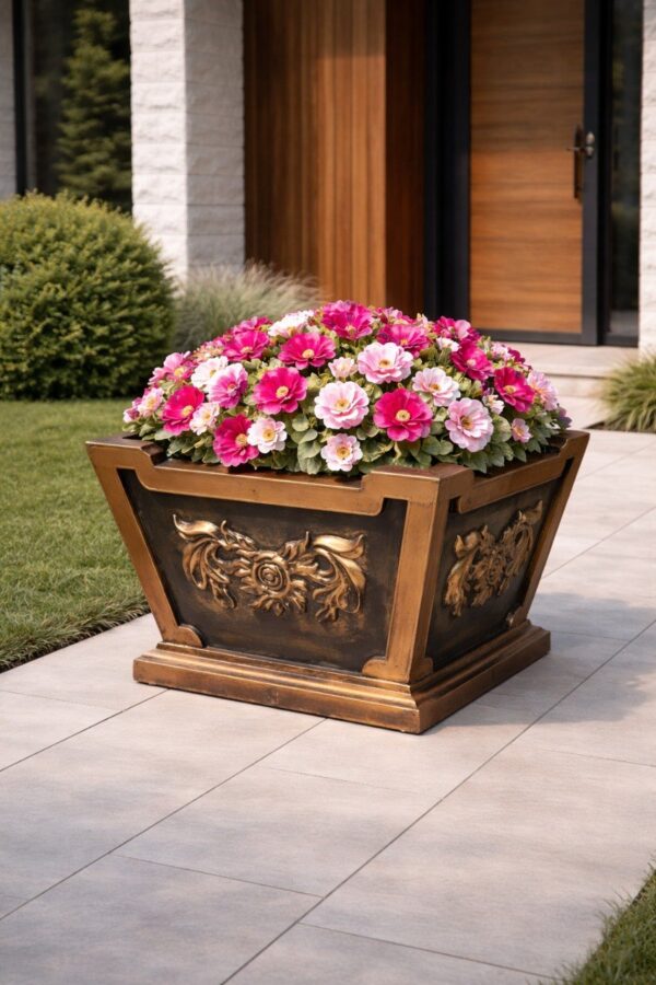 Вазон каменный цветок для парка, отеля, бизнеса