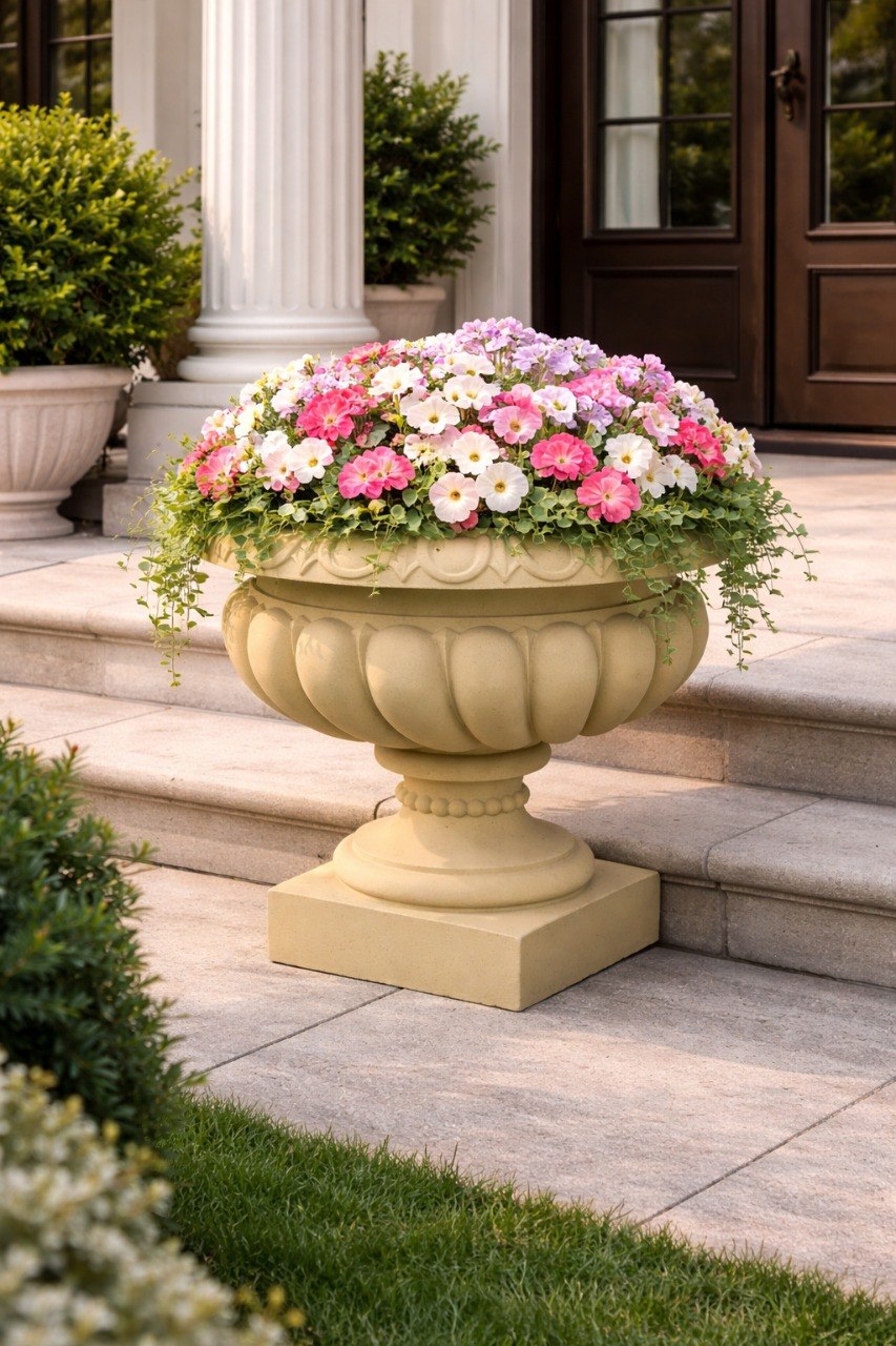 Вазон "Классический средний" Ø70 H65 см — бежевый 1 Вазон классический средний