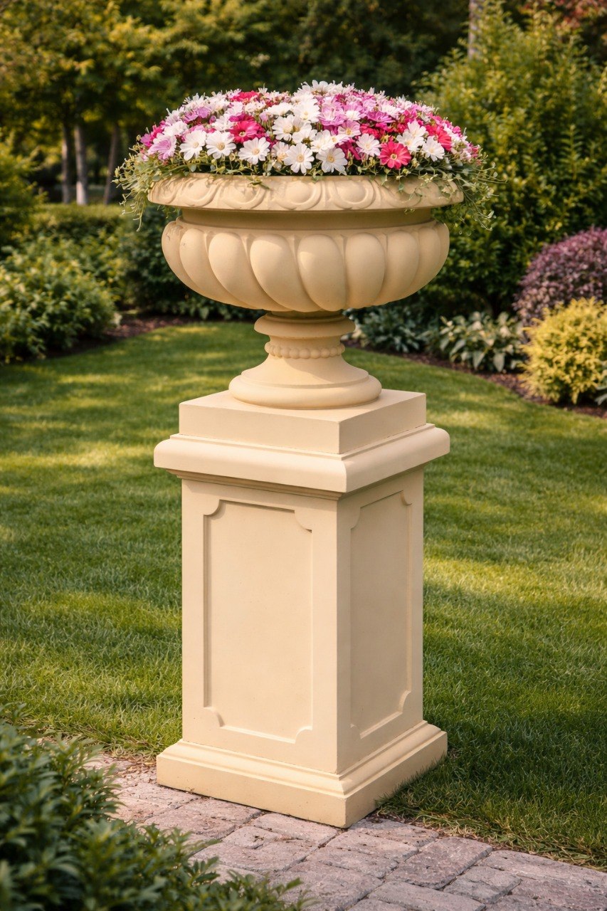 Вазон "Классический средний" Ø70 H65 см — бежевый 4 Вазон "Классический средний" Ø70 H65 см — бежевый — изображение 4