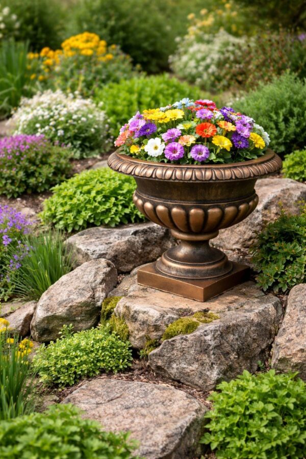 Вазон "Тоскана малый" Ø55 H43 см — бронзовый 8 vazon toskana bronza 3