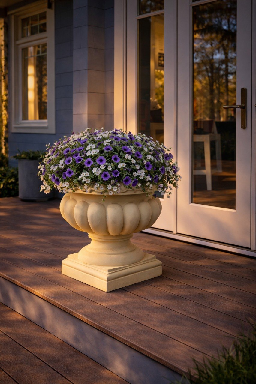 Вазон "Римская чаша" Бежевый (48,5 см) 4 Вазон "Римская чаша" Бежевый (48,5 см) — изображение 4