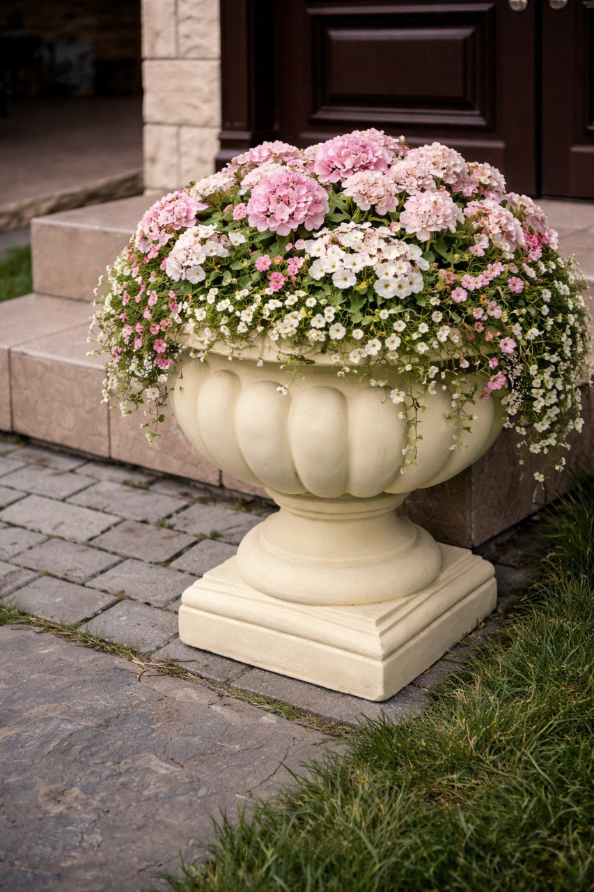 Вазон "Римская чаша" Бежевый (48,5 см) 1 Вазон чаша римская для сада