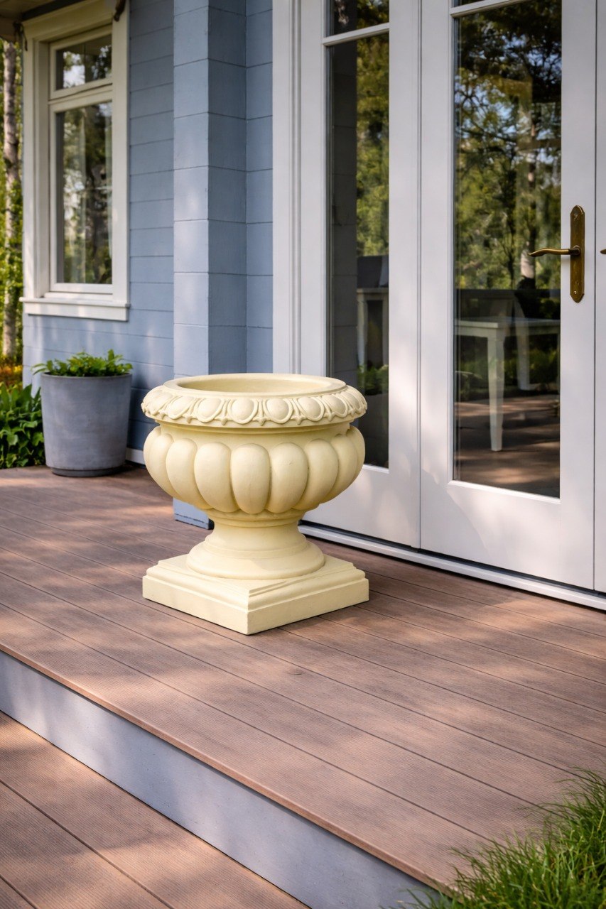 Вазон "Римская чаша" Бежевый (48,5 см) 3 Вазон "Римская чаша" Бежевый (48,5 см) — изображение 3