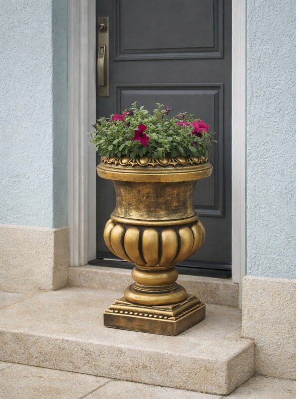 Вазон римская чаша в золоте парковый