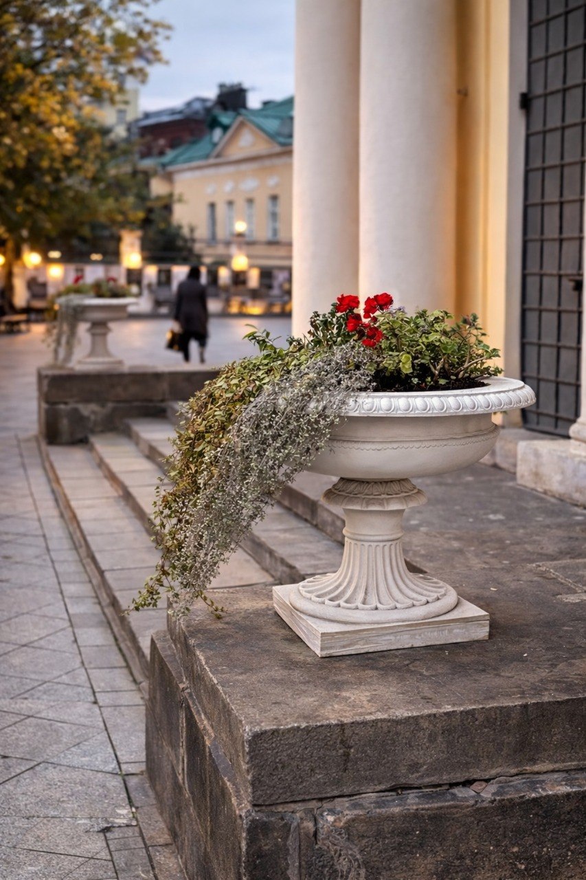 Вазон "Сицилия" Ø89 H66 см — белый 2 Вазон "Сицилия" Ø89 H66 см — белый — изображение 2