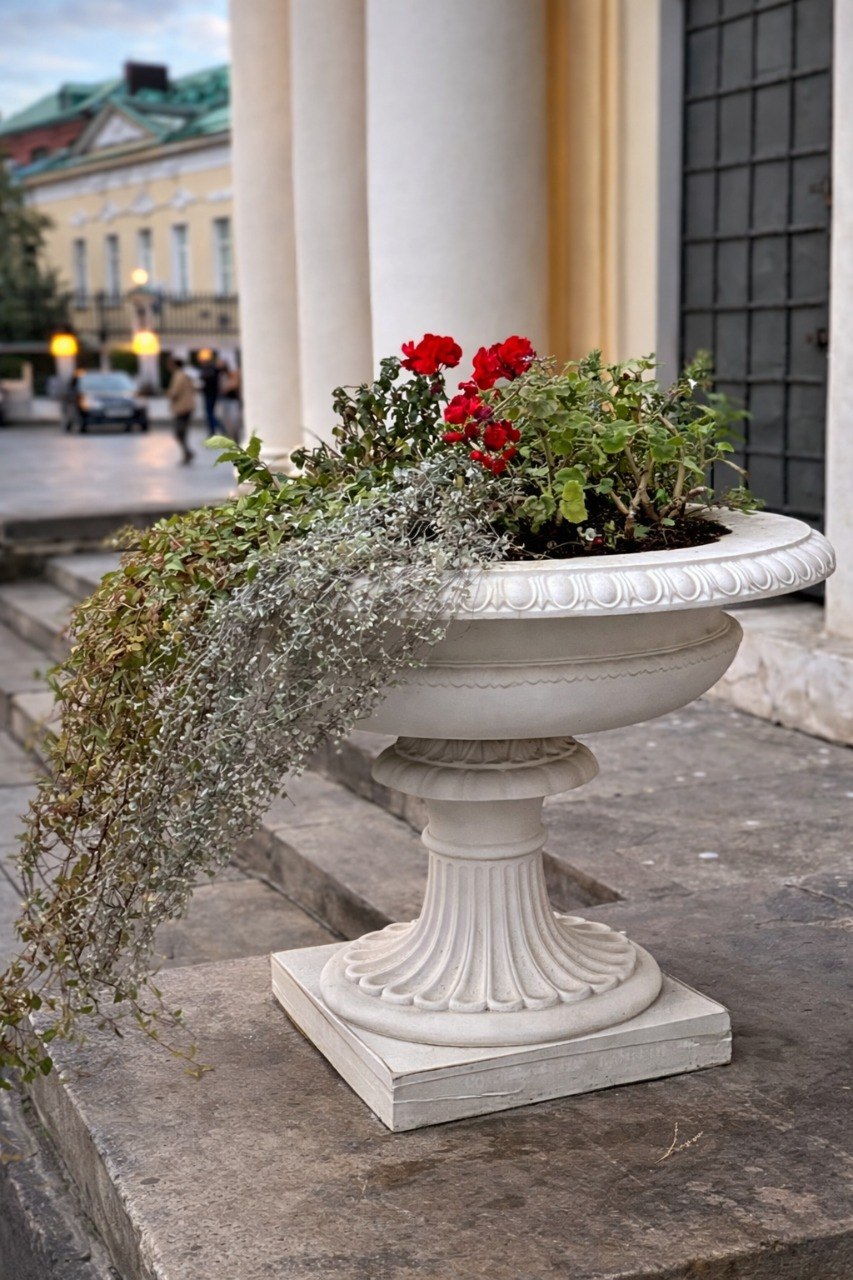 Вазон "Сицилия" Ø89 H66 см — белый 1 Вазон сицилия для экстерьера