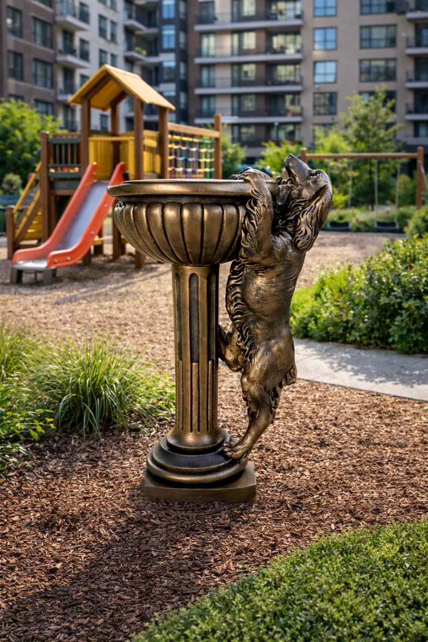 Кашпо с собакой (античная бронза) 120 см 3 Кашпо с собакой (античная бронза) 120 см — изображение 3