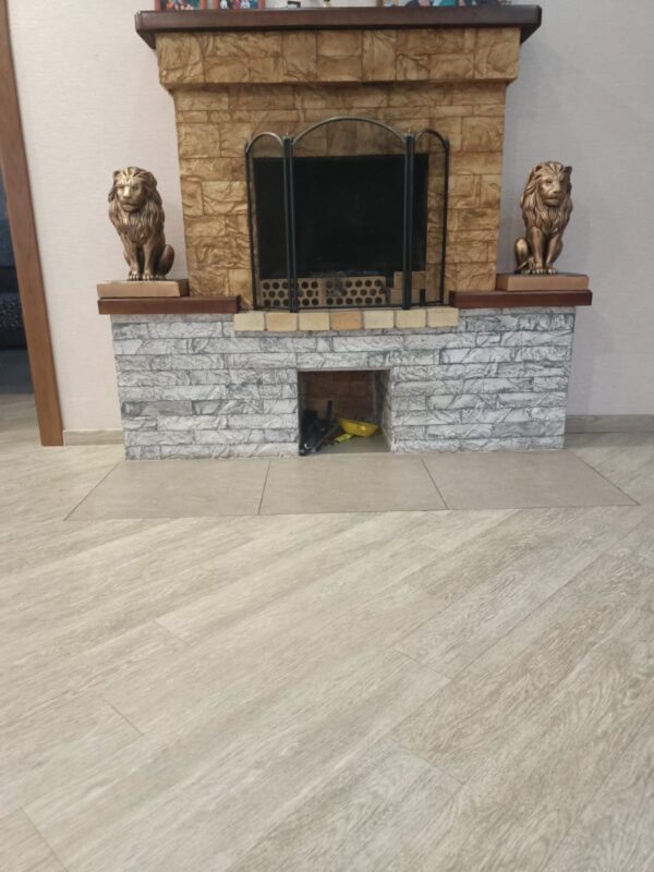 Скульптура из бетона Малый лев в золоте 11 malyj lev zoloto