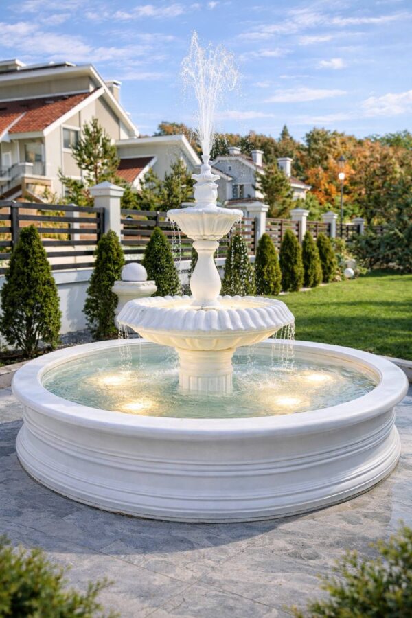 Фонтан королевский белый