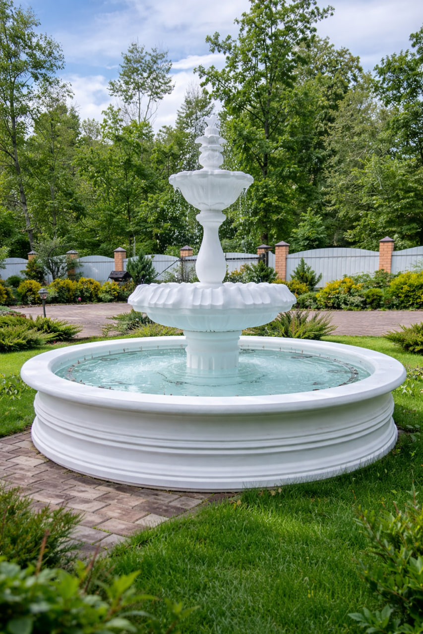 Фонтан Королевский в белом 1 фонтан ландшафтный