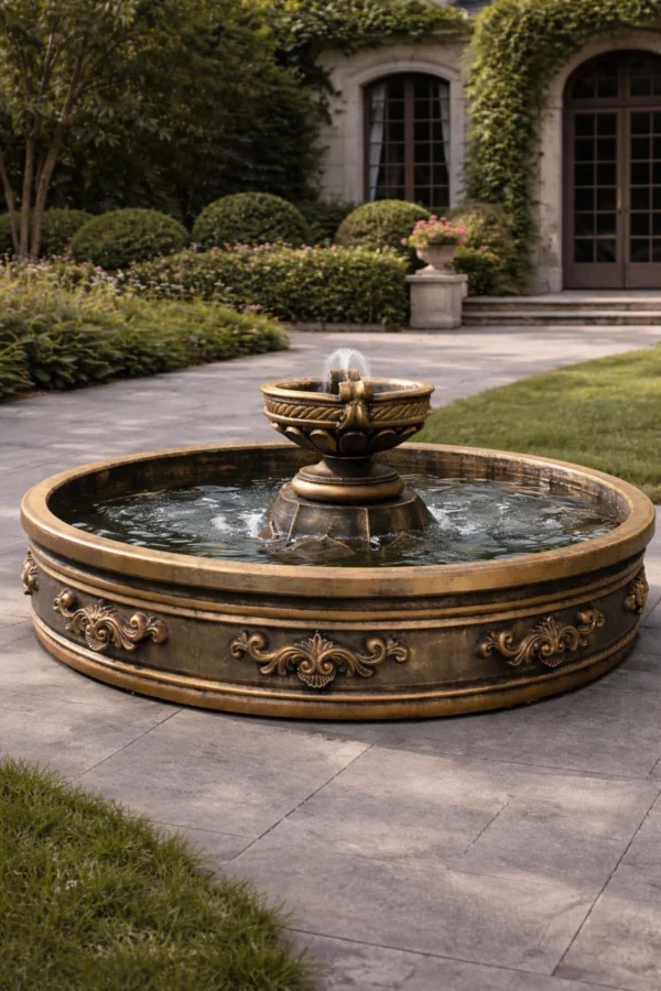 fontan florenciya bronza d150 front evening lighting