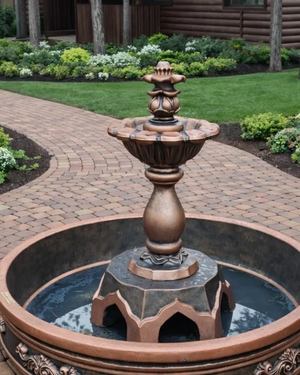 Фонтан «Венеция» в бронзе Ø150 см 8 небольшой фонтан на участке на брусчатке