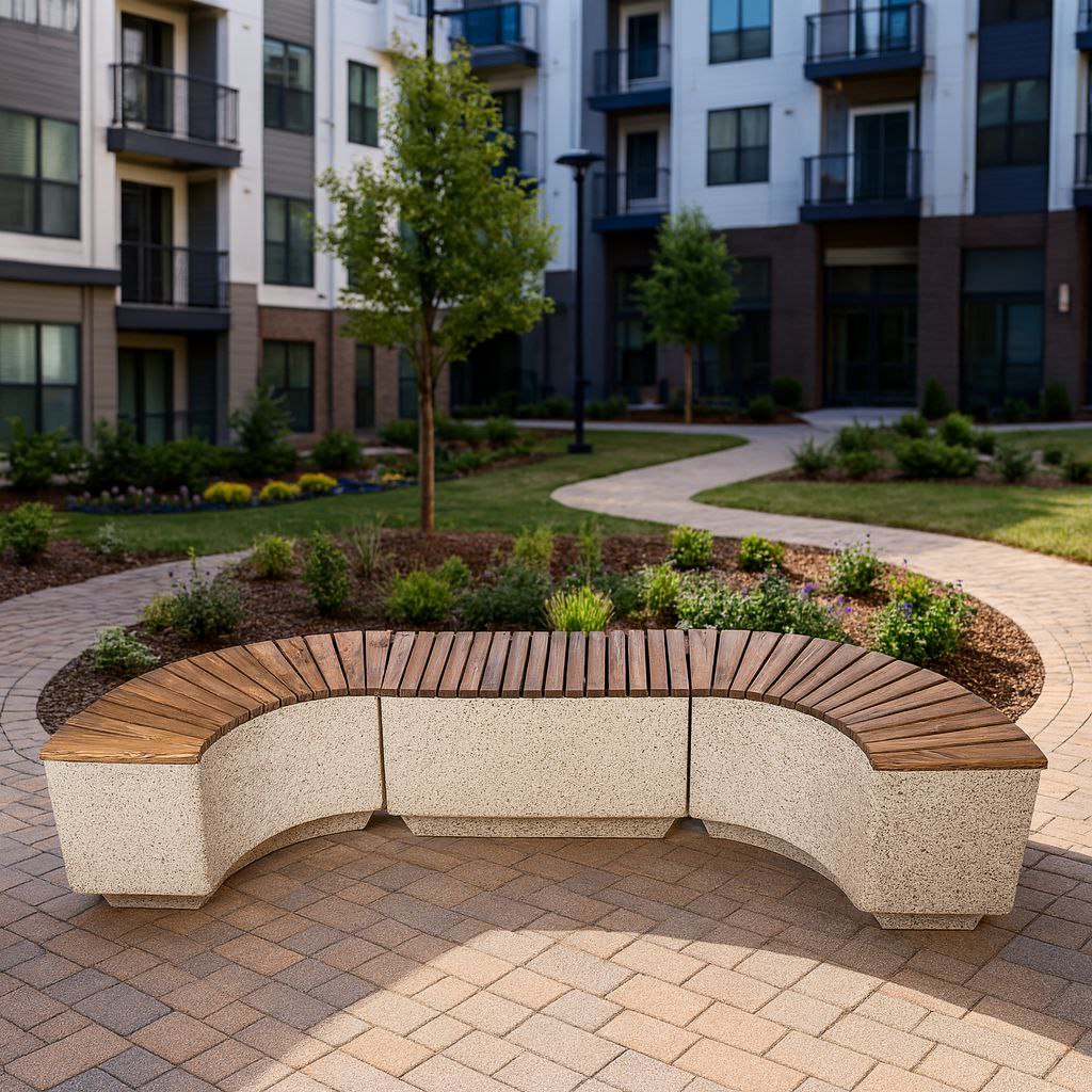 Вазон-лавка модульный 2 Вазон лавка из модулей из бетона