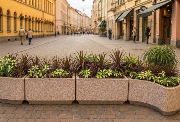 Вазон-лавка модульный 8 Вазон лавка из модулей из бетона
