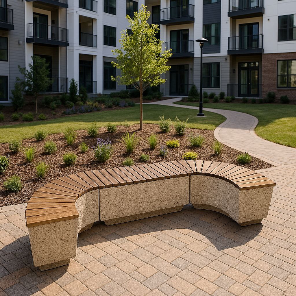 Вазон-лавка модульный 1 Вазон-лавка из бетона