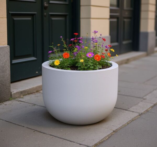 Полистоун или бетон для сада 7 Вазон Сиэтл D700 H 500