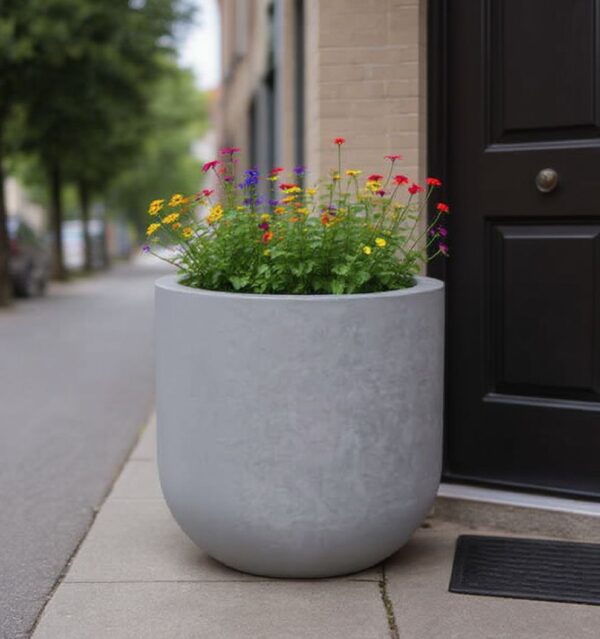 Полистоун или бетон для сада 8 Вазон Сиэтл D 700 H 700