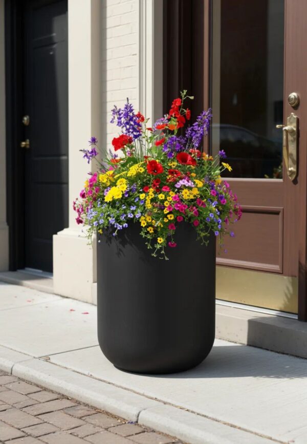 Полистоун или бетон для сада 14 Вазон Сиэтл D700 H 900