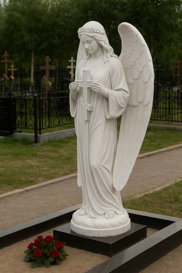 Скульптура ангела из бетона