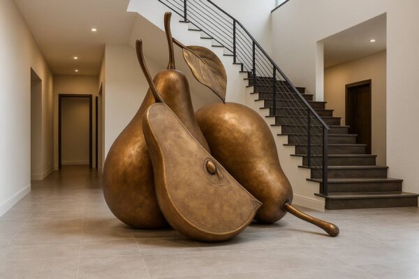 арт-объект груша из композита для сада и общественного пространства