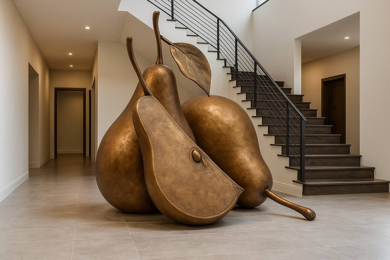 Арт-объект "Груши" 1 арт-объект груша из композита для сада и общественного пространства