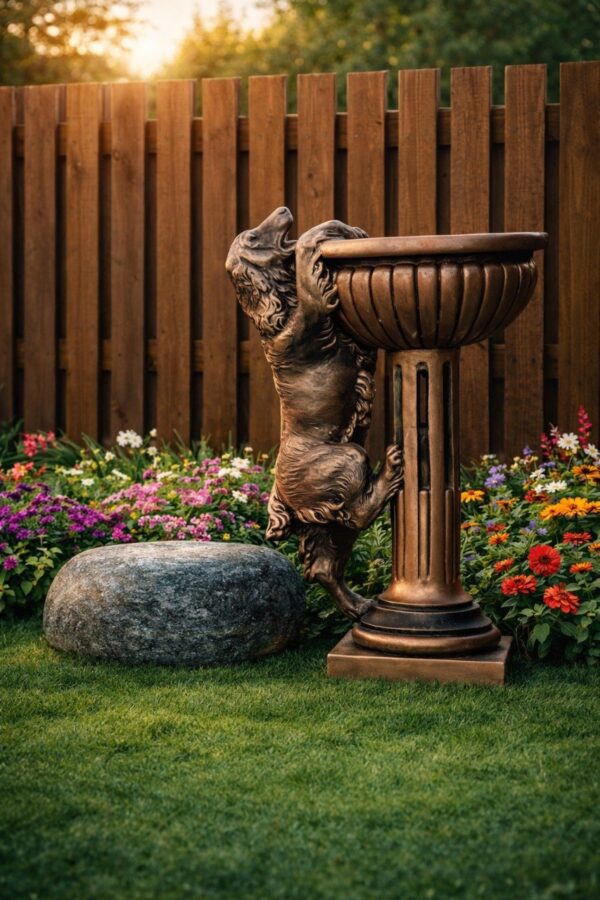 Кашпо с собакой для ландшафта