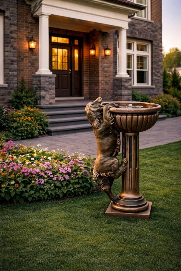 Alternative view of Кашпо с собакой (классическая бронза) 120 см